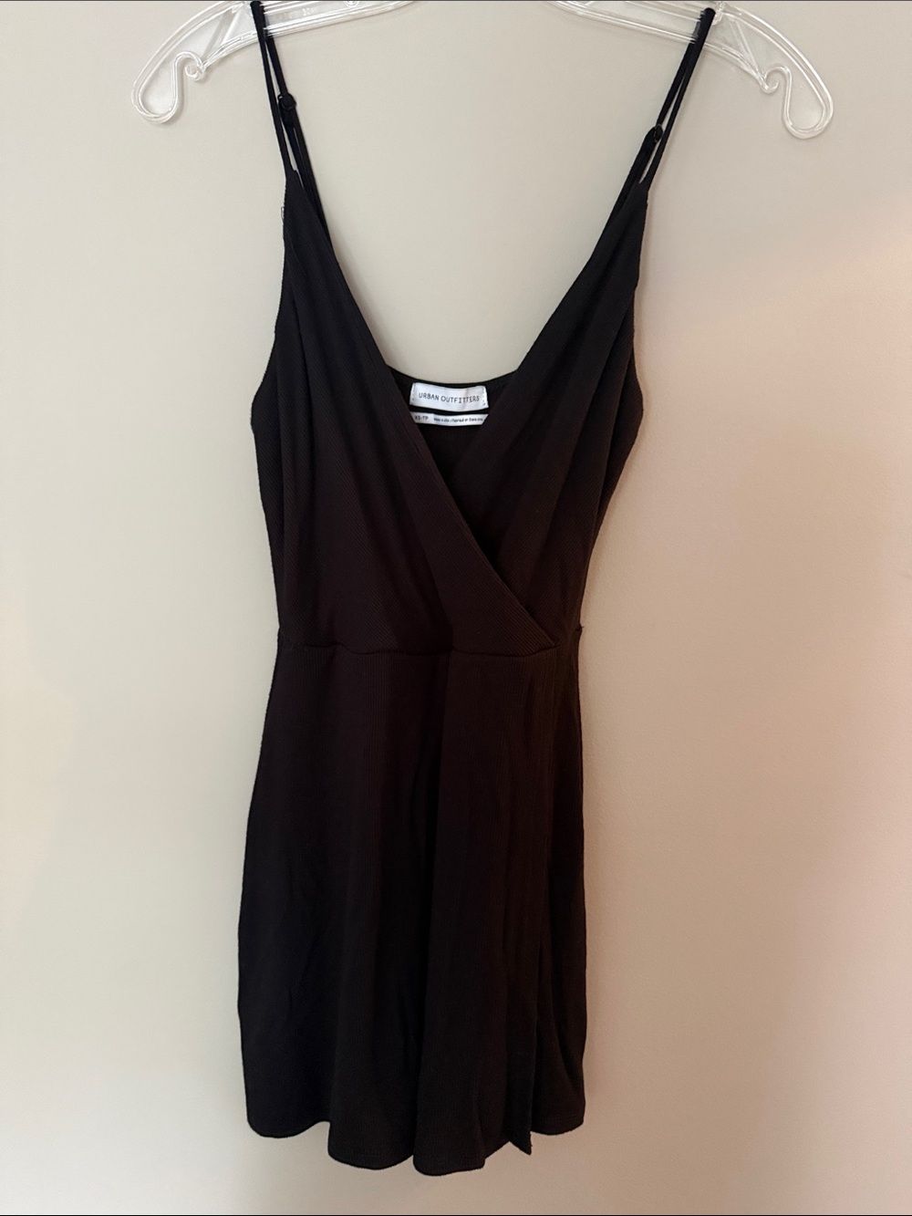 Black Wrap-Style Spaghetti Strap Wrap Romper